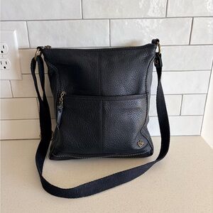 The Sak black pebbled leather crossbody purse hobo bag Handbag